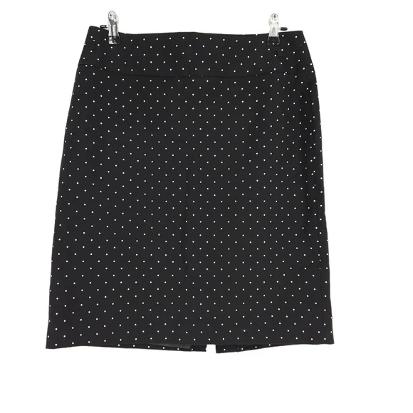 Liz Claiborne Pencil Straight Skirt Black Polka Dot Zip Waist - Picture 1 of 4